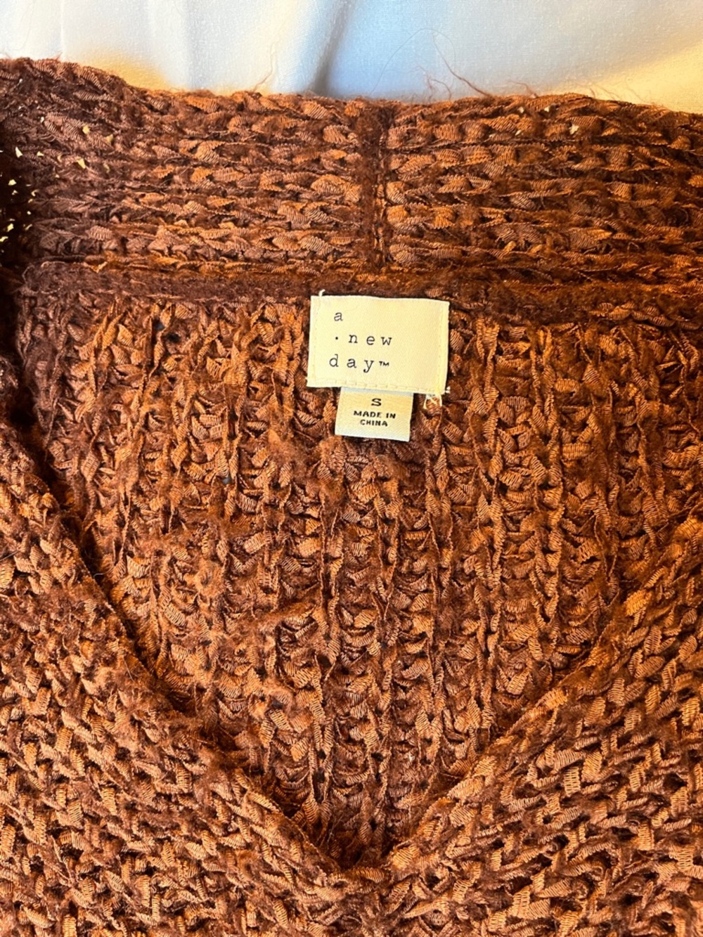 a new day Rust-Brown Textured V-Neck Sweater - Picture 2 of 4